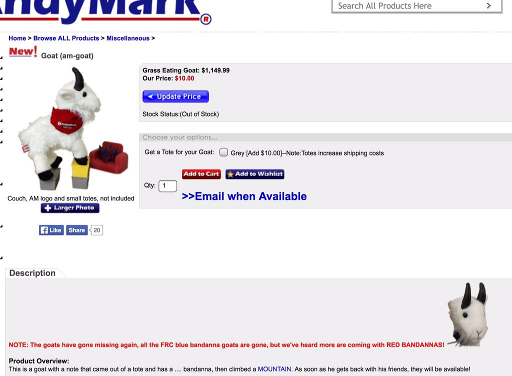 ftc4962archive's tweet photo. Oh, look! Not in stock, yet, but updated! http://t.co/KHmTkJCBEz #omgrobots @thatFTCGoat http://t.co/FRnbVeGqXF