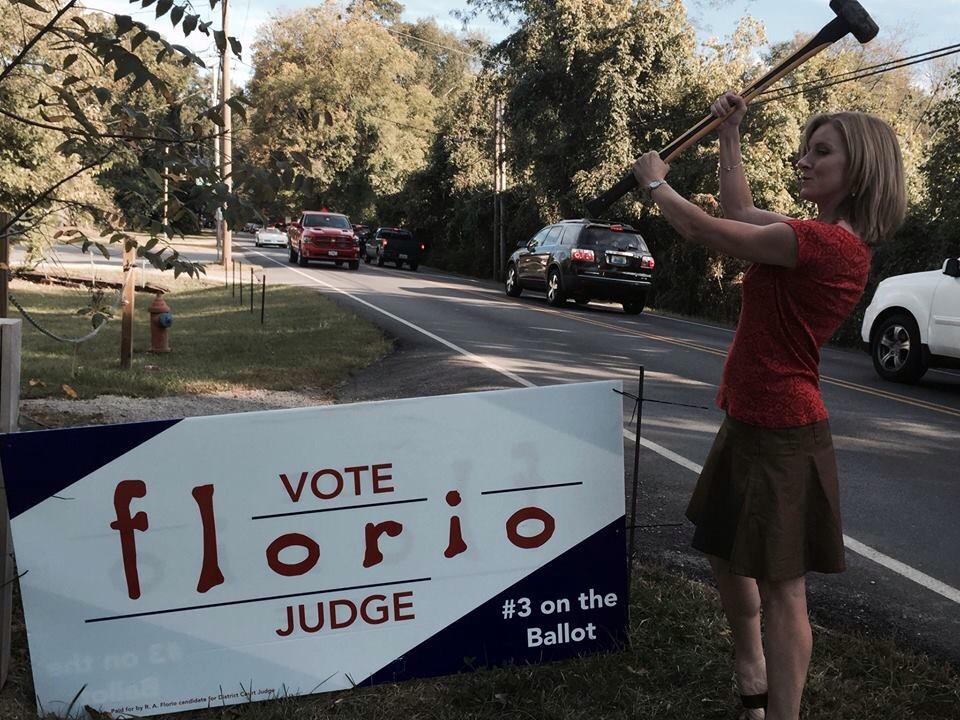 florioforjudge's tweet image. Hammering for justice! Vote Florio for judge.