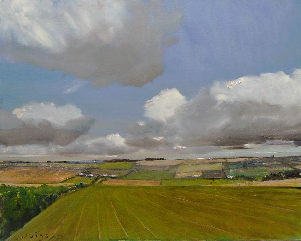 SOLD by the <a href="/thewhiteroom36/">The White Room</a> gallery in York and on its way to the USA. View of Duggleby in the <a href="/Yorkshire_Wolds/">Yorkshire Wolds</a>