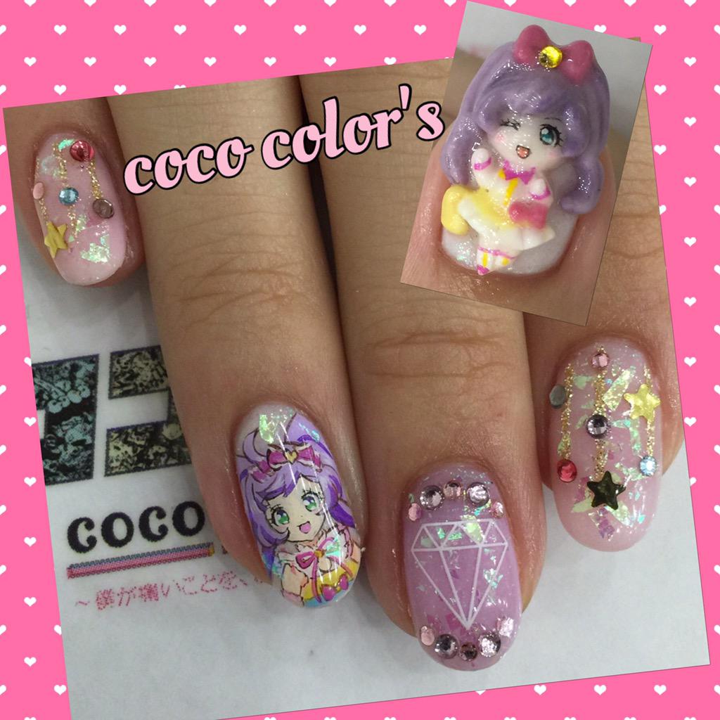 お客様オーダー、プリパラらぁらちゃん痛ネイル。親指の3Dは存在感
