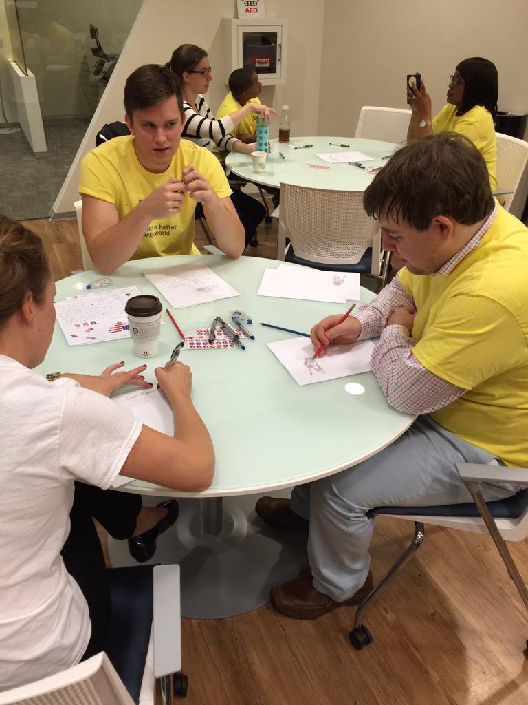 JohnKong's tweet photo. Letter writing for our veterans. Thank you for your service! #eyconnectday #eycdsoutheast #liveunitedwga #liveunited http://t.co/MbaCA3pHQL