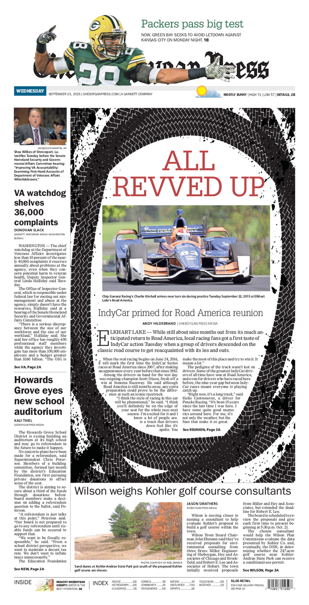 DSM_Studio's tweet photo. "All Revved Up": Sept. 23 @SheboyganPress design by @BLueGariGari: http://t.co/56bbi6JswK