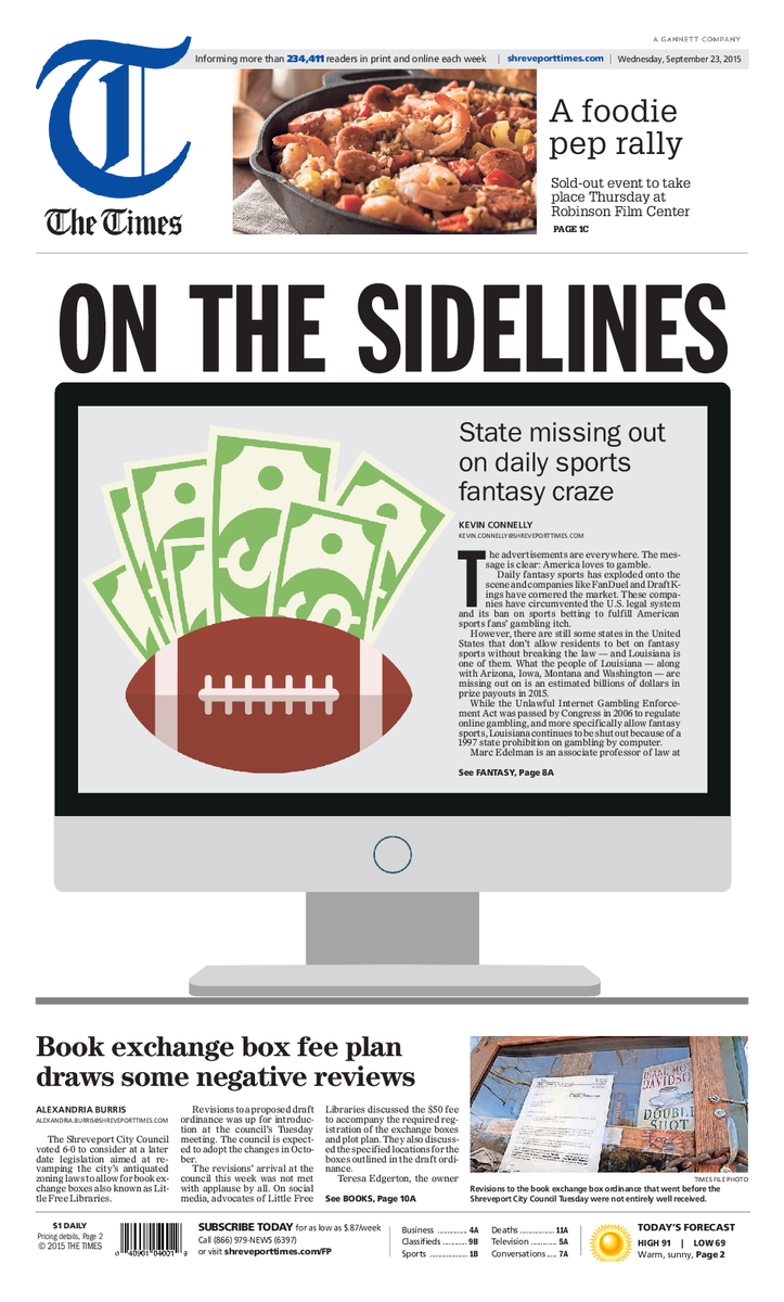 DSM_Studio's tweet photo. "On the sidelines": Sept. 23 @shreveporttimes design by @MadisonA_Martin: http://t.co/8bdzoySLlg