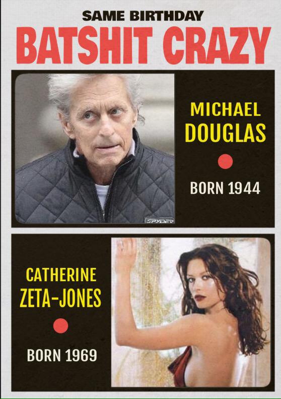 Happy birthday to Michael Douglas (71) &Catherine Zeta-Jones (46). They say opposites attract.Is that why they split? 