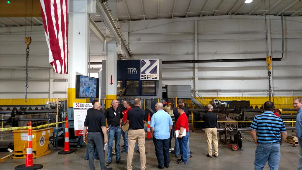 #SteelDay tours have kicked off at <a href="/steelandpipe/">Steel and Pipe Supply</a>. <a href="/aisc/">American Institute of Steel Construction</a>