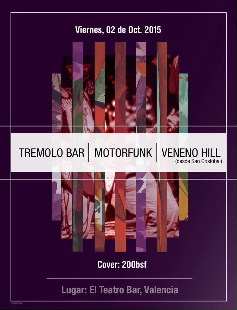 venenohill's tweet photo. [VALENCIA] nos vemos este 02/10 en @ElTeatroBar_VLN junto a los duros de  @motorfunkbanda y @Tremolobar #InvictoTour http://t.co/VniN0lhtqj