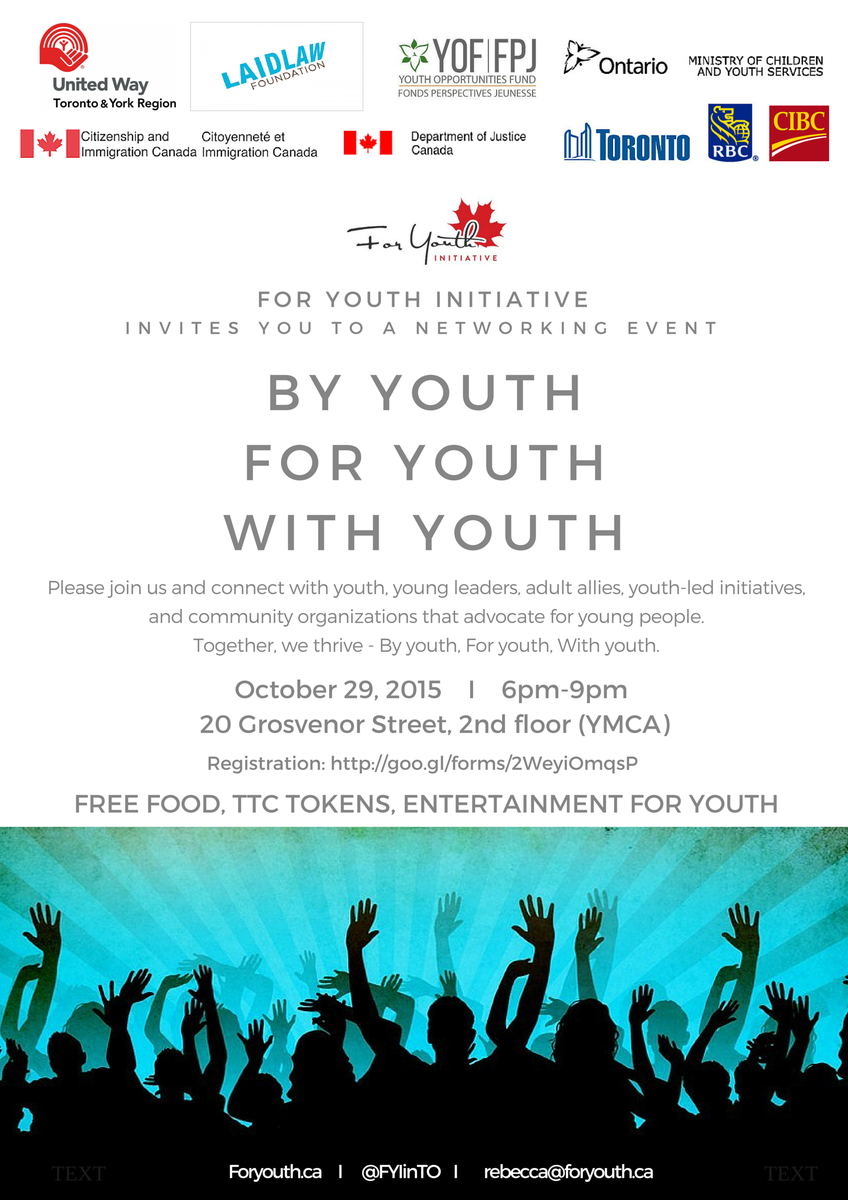 FYIinTO's tweet photo. All #youth #advocate #leaders in #nonprofit #youthled sector - Join this #networking #event &amp; #connect w/t #youth ! http://t.co/EvybdZZbLq
