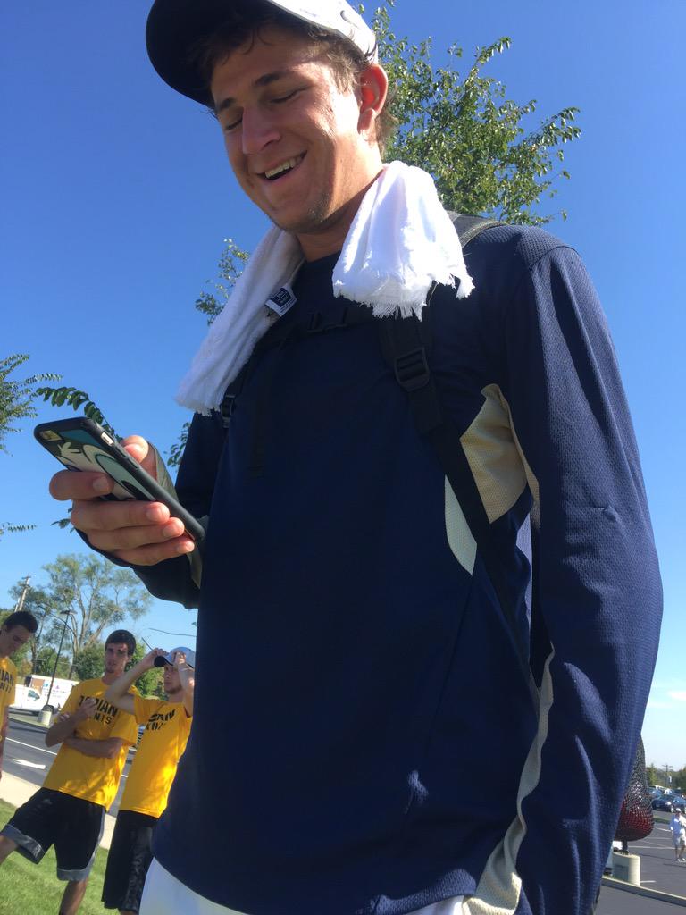 vfly32's tweet photo. Trine men's tennis star, Judson Quinn, enjoying the day at ITA's @TrineTennis #TrineTakesITAs http://t.co/zrWen9QVtj