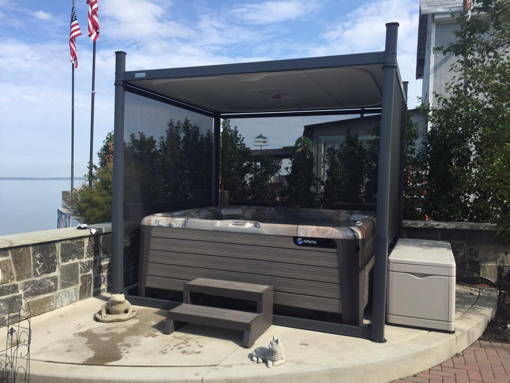 buffaloPoolMart's tweet photo. Another happy Pool Mart customer. Featuring the Grandee NXT and the Covana Cover. @HotSpringSpas @The_Covana http://t.co/k7ZkJ70bXg
