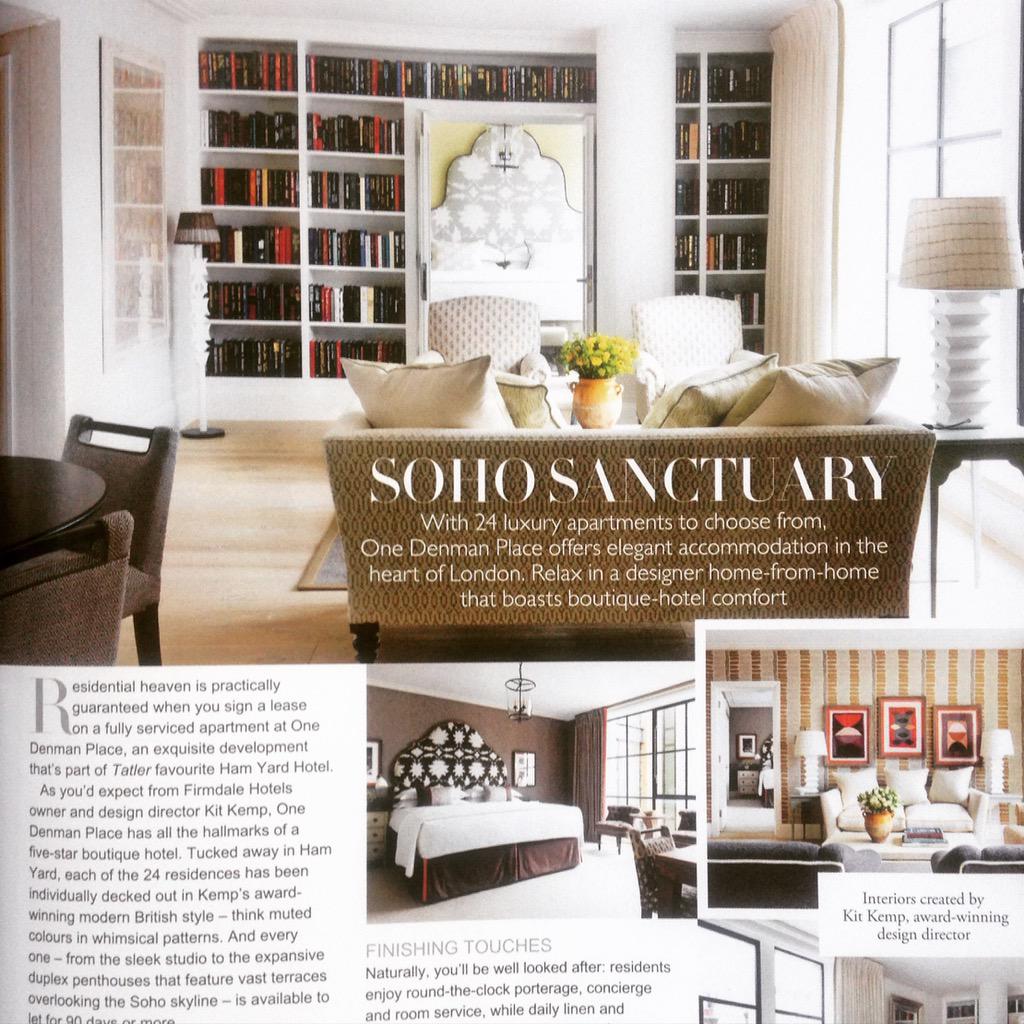 EleanorHerring's tweet photo. This time last year I was #shelfdressing @Firmdale_Hotels #OneDenmanPlace! So happy to see this dream in @TatlerUK http://t.co/cXZJ5YudI0