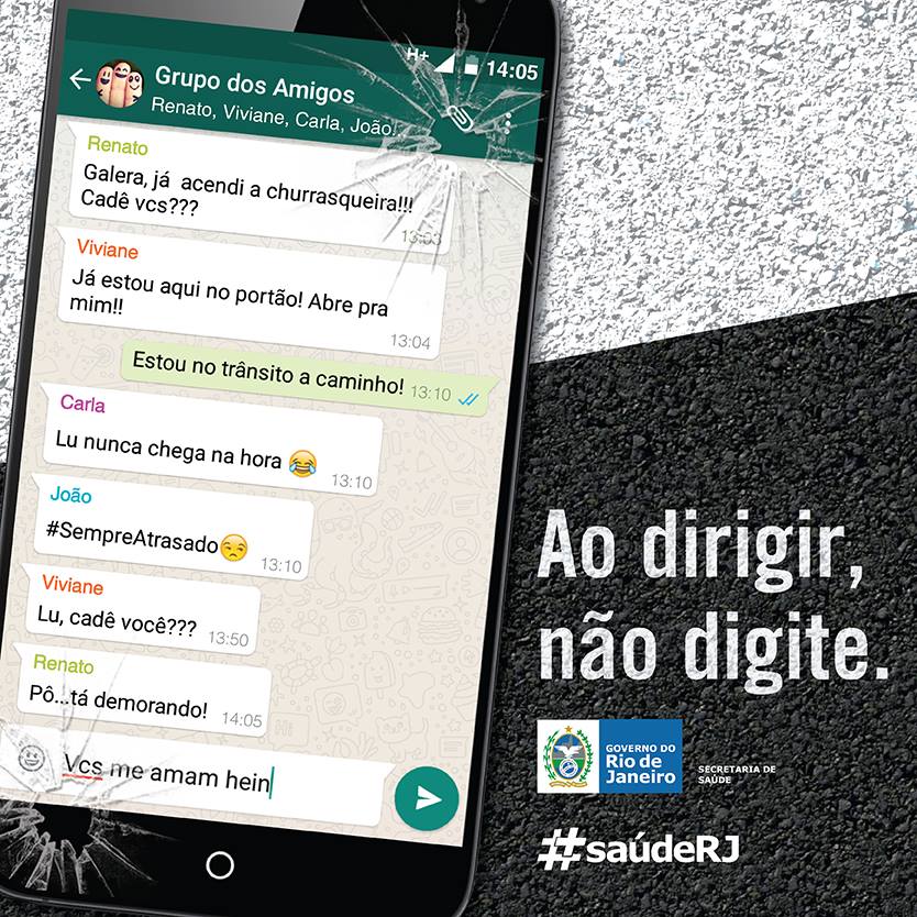GovRJ's tweet photo. Se dirigir, não digite.
Pode ser fatal...
#PodeEsperar Curta a página da Saúde! http://t.co/mgi7x7lPeT http://t.co/qzPBFC8rv5