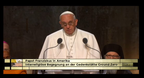 cnalive's tweet photo. #PopeInNYC: In this way, the lives of our dear ones will not be lives which will one day be forgotten #GoundZero http://t.co/BRp9VAMph0