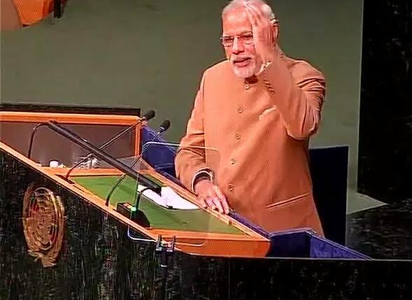 WeForNews's tweet image. PM Modi said, We in India believe earth is our mother and we are her children #UNGA #ModinUS