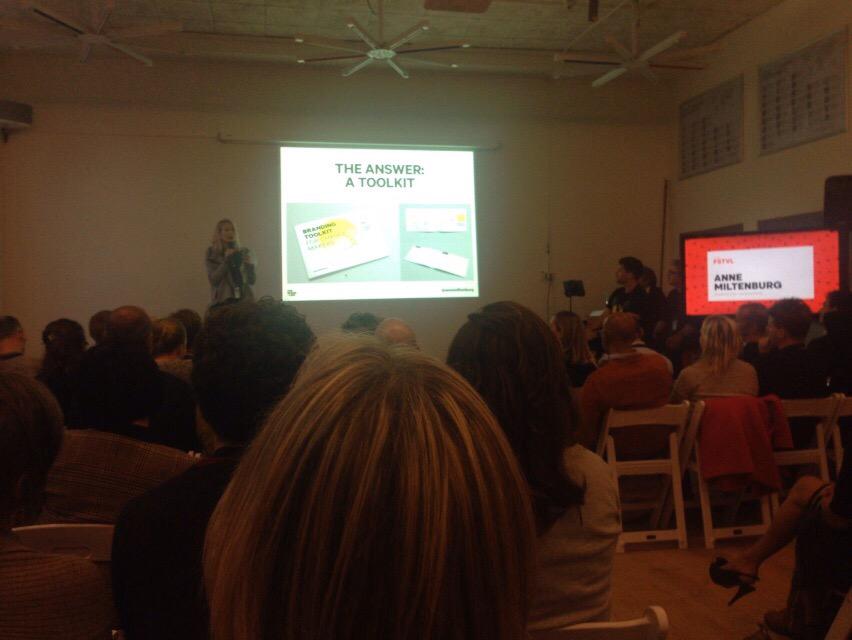AnneMiltenburg's tweet image. The official launch of my #brandingchange campaign @THNK_org #FSTVL !! What a warm crowd...