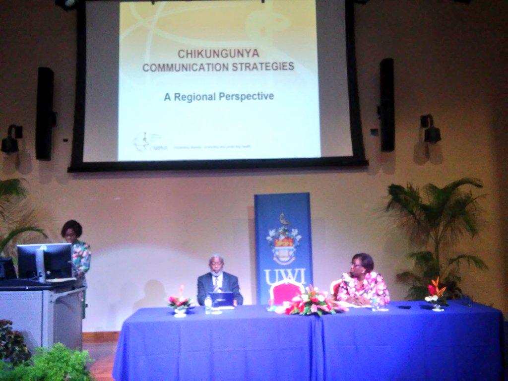 AHCSCaribbean's tweet photo. Carlon Kirton (standing) &amp; Yvonne Lewis will be presenting on CHIKV Communication Strategies, regionally &amp; nationally http://t.co/X7B4MUEIup