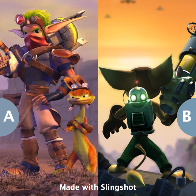 AlexDenvir's tweet photo. Who's a better duo, Jak and Daxter or Ratchet and Clank? http://t.co/iPsCL4rUGV http://t.co/lAoFLVzWms