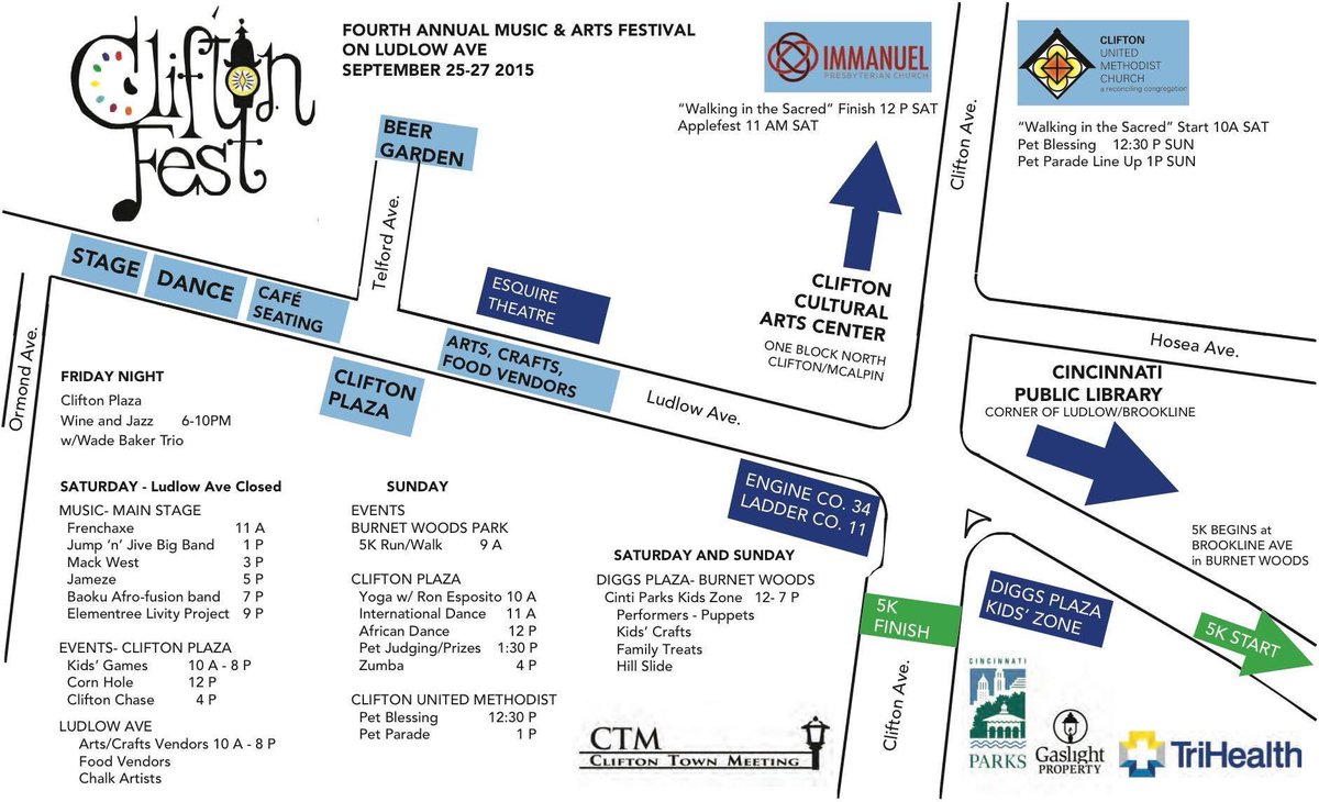 City Of Cincinnati On Twitter Map Street Closures Events For Cliftonfest Http T Co 0ohuildjlw Http T Co Q2fetgvrec