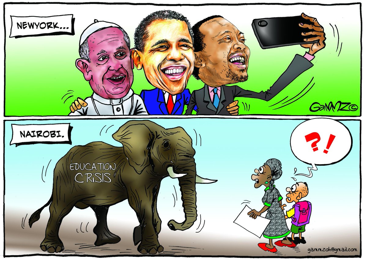 kiddoGAMMZ's tweet photo. Uhuru in New York, unresolved education crisis at home @StandardKenya @KTNKenya #teachersstrike http://t.co/HZhlnytz79