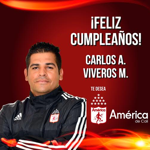 AmericadeCali's tweet photo. América quiere desearle un Feliz Cumpleaños a nuestro Preparador Físico, el Profe Carlos Viveros, muchos éxitos. http://t.co/1P4yV9KWae