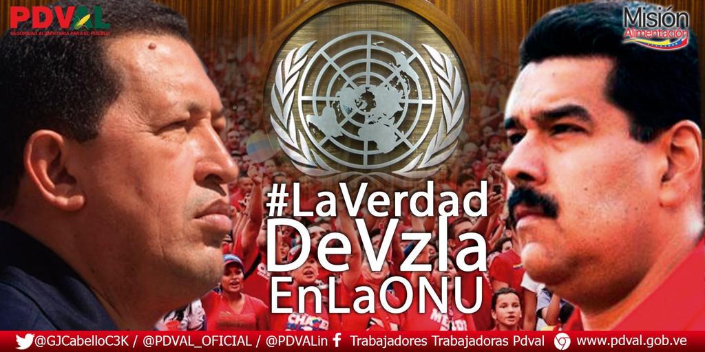 PDVAL_OFICIAL's tweet photo. Nuestro SUR es construir un mundo Pluripolar donde se respete la soberanía de los pueblos es #LaVerdadDeVzlaEnLaONU http://t.co/RTnwkSAFbC