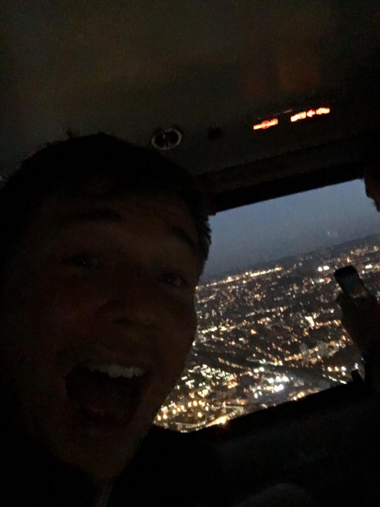 damoakaflash's tweet image. Helicopter ride to the O2 to see 1D #iphone6sonO2 #weartherose