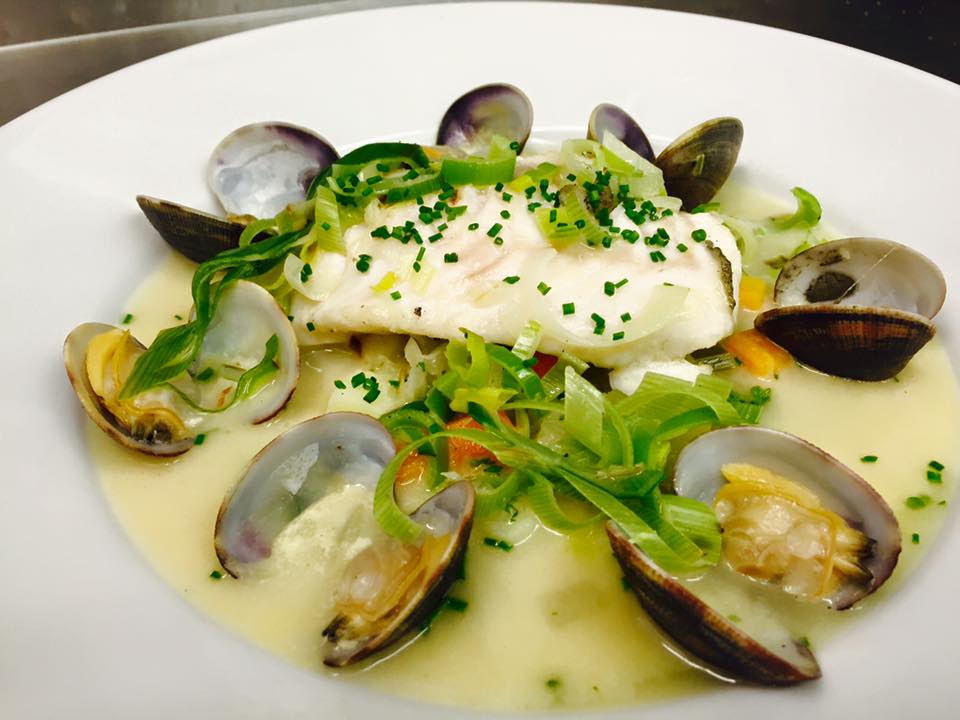 MhorFish's tweet image. On this weekend braised scrabster hake, clams and potato &amp;amp; leek broth yum yum #mhorfood @MhorHotel @MHOR84