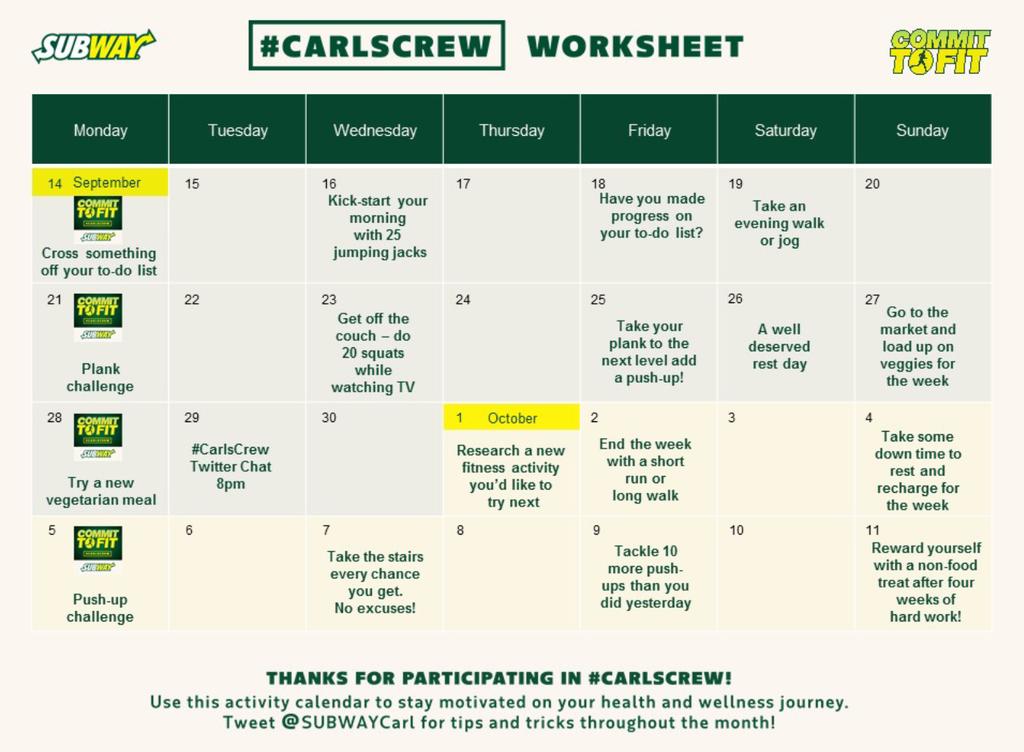 myblocktyler's tweet photo. Week 2 @SUBWAYCanada gift card #CONTEST
Reply w/ a pic in #CarlsCrew #CommittoFit #PLANKposition for 5 more entries! http://t.co/cmUQeB5gN4