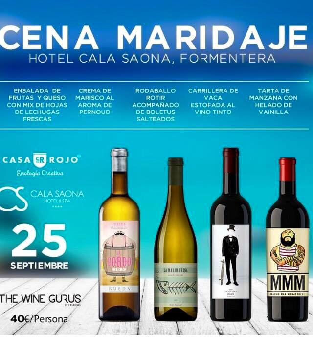 Esta noche, cena maridaje, con @CasaRojo1920, en <a href="/HotelCalaSaona/">Hotel Cala Saona</a> #Formentera