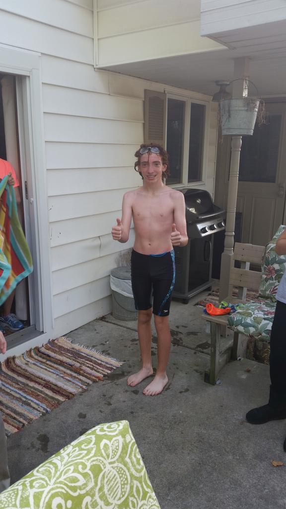 OHXC_OHTF's tweet photo. When freshmen act like freshmen at a team dinner! Jammer-check! Goggles-check! Wet dog look-check! #AlFro http://t.co/rhQ9X25JOc