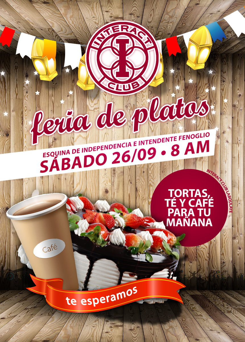 Interact_Lbye's tweet image. Mañana a partir de las 8 realizaremos una feria de platos en la esq. de Independencia e Int. Fenoglio. Te esperamos!