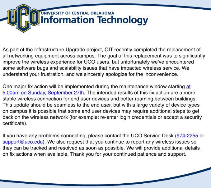 Uco Oit On Twitter Ucobronchos Wireless Update Questions
