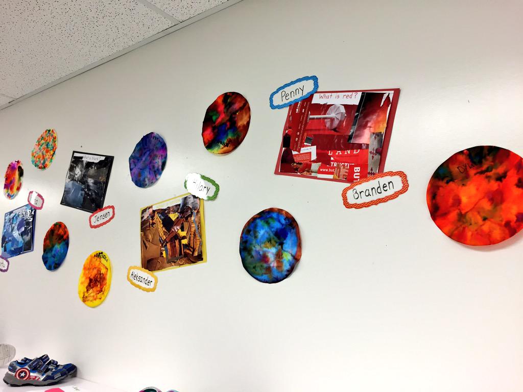 rvschoolyyc's tweet photo. A World of Colour in the EC hallways! @ccbadge #kinderchat #ecechat http://t.co/q6qJbJ8jz3