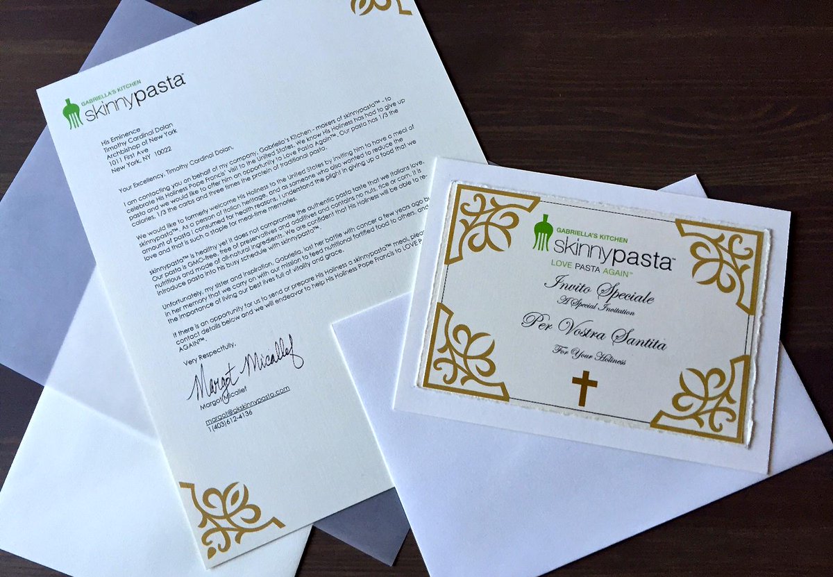 We've invited <a href="/Pontifex/">Pope Leo XIV</a> &amp; <a href="/CardinalDolan/">Cardinal Dolan</a> to #LovePastaAgain with #HighProtein #LowCarb #LowCal skinnypasta #PopeinNYC