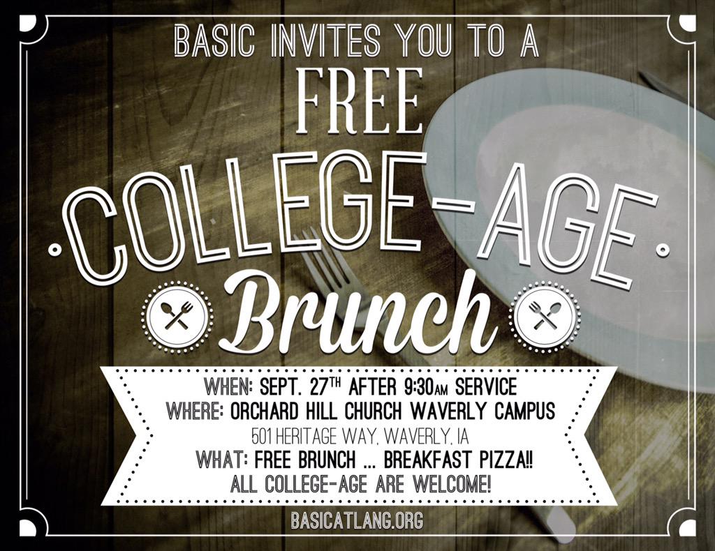 ohcwaverly's tweet photo. Wartburg students come join us! Free breakfast this week following the 930a worship gathering! http://t.co/J6OyzZUSB6