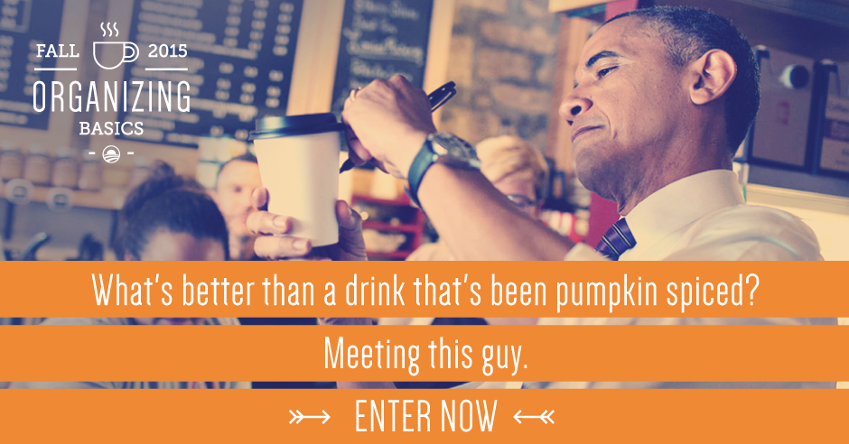BarackObama's tweet image. Fall is here—and so is your chance to meet President Obama. Enter now: ofa.bo/q9Lk