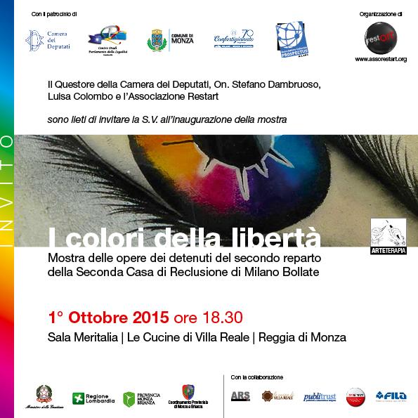 RestartMonza's tweet photo. "I COLORI DELLA LIBERTA'"
01.10.15 h 19
Reggia di Monza
Le Cucine di Villa Reale
Sala Meritalia
INGRESSO GRATUITO http://t.co/JEm5gi5yOf