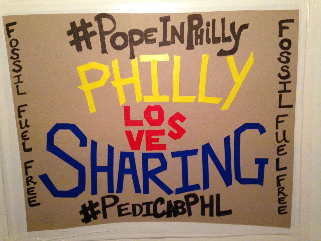 robmonk's tweet photo. #pedicabPHL for #PopeInPhilly #PhillyOpenRide #PopeNight #Renewable2020 #Renewable2020PHL @Pontifex http://t.co/n4XYqnZet2