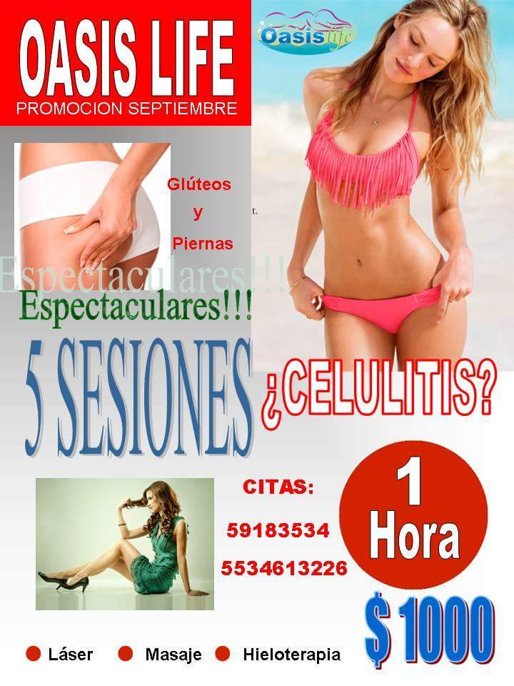 Oasislife1's tweet image. Celulitis?  5 sesiones $1000