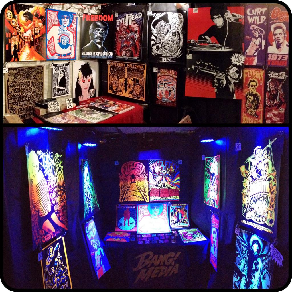 JeremyWheeler's tweet photo. #Postergeist tent at @diystreetfair is bonkers! Come visit the #BangMedia blacklight booth! #diysf http://t.co/0uzRl1zGRw