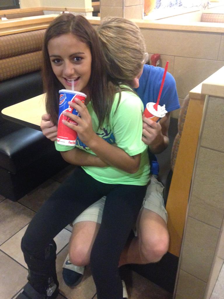 Tay_Marie_13's tweet photo. When I'm trying to enjoy my dairy queen but they're being disgustingly cute #thirdwheel #Brailyn http://t.co/xdsofJWfMp