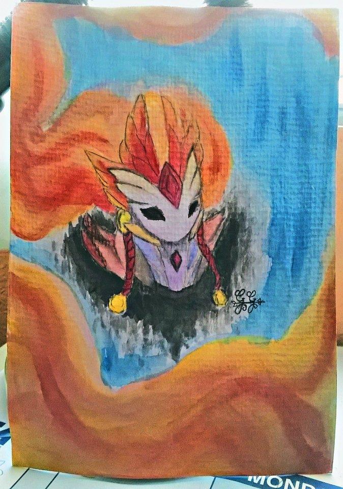 Dusk_Chaser's tweet image. So excited for Kindred to be live- love the champ design and the skin! Had the day off so i attempted a watercolor c: