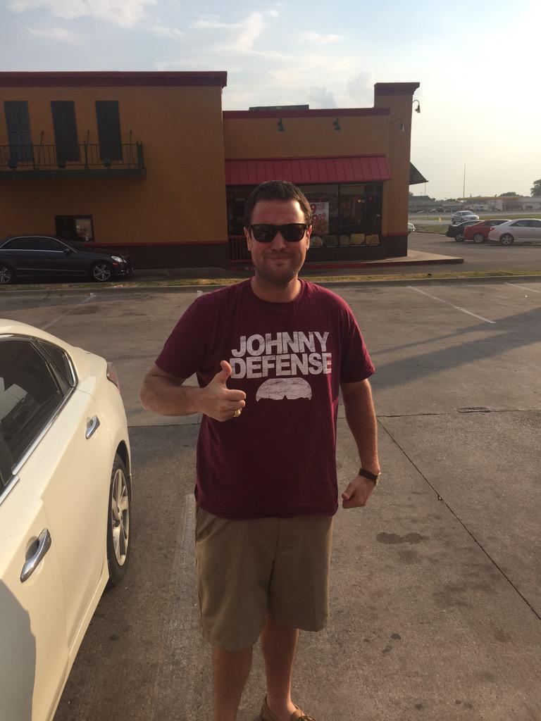 TheRealMccarthy's tweet photo. Good luck #Dallas @JohnnyDefense http://t.co/Fp70JuEcgt
