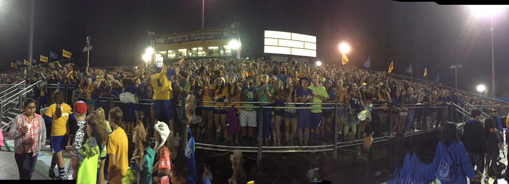 RoboSeniors2016's tweet photo. Robinson student section, do the Ram Rumble! #Robo2016 #letsgorams http://t.co/OCDv8ysWkb
