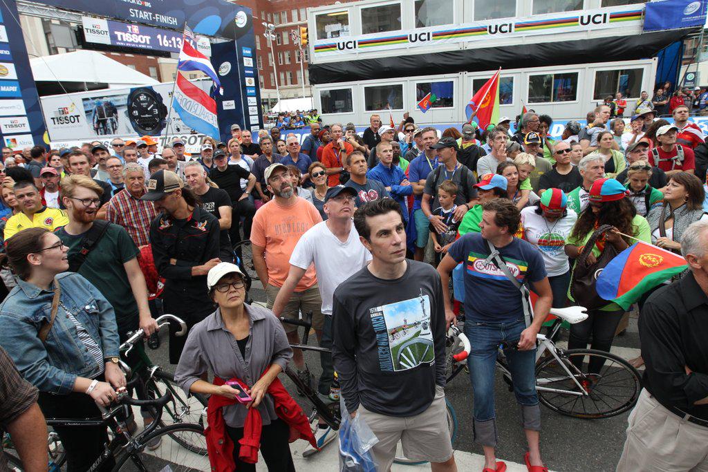 Today's crowd at the finish line. #Richmond2015 #UCI2015