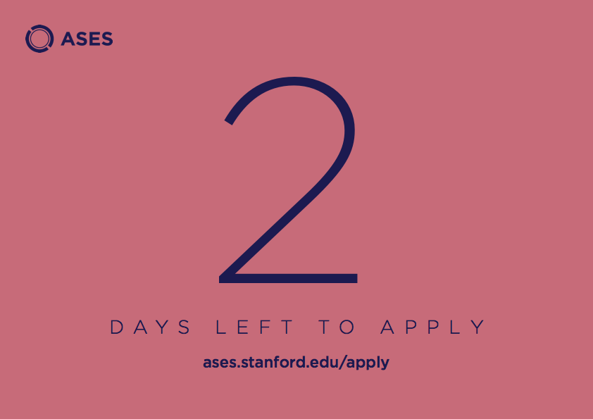 ASESstanford's tweet image. Only 2 days left to apply for ASES Bootcamp, we can&apos;t wait to read all your apps! ases.stanford.edu/apply