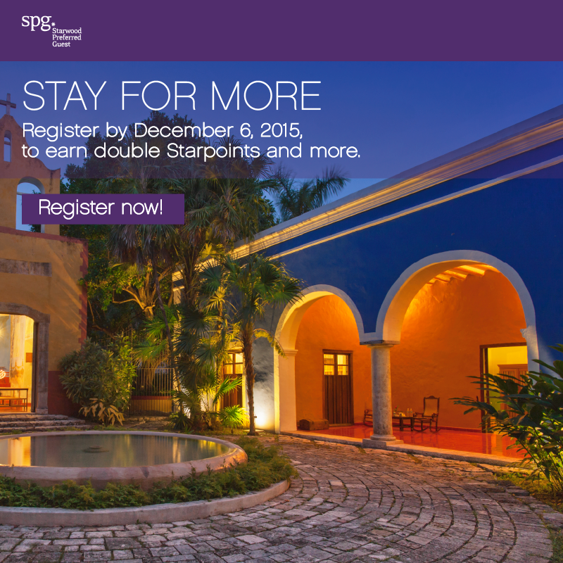 Thehaciendas's tweet photo. Double up on Starpoints with the @spg #StayforMore promotion.  http://t.co/G1Drz4Qvt0 #Travel #Yucatan http://t.co/fpDWnRxori