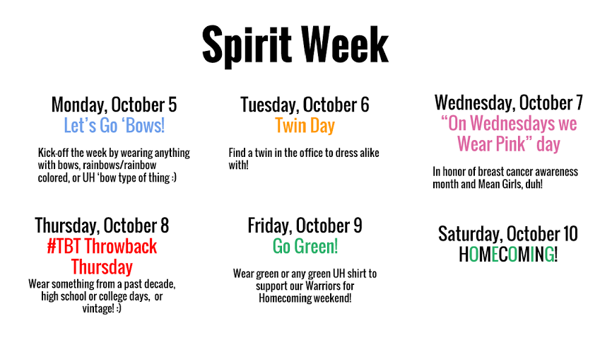ManoaAdmissions's tweet photo. Spirit Week is coming up! #UHMLife #FaceofManoa #UHManoa #HILife http://t.co/A2xhdi37sM