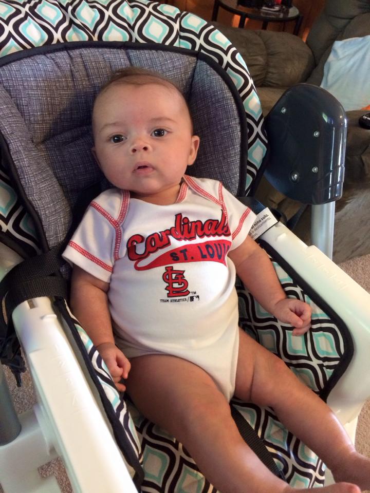 WendyBre's tweet photo. #mwdatastrongfan #Cardinals #1 fan! 3 months old today! #happybirthday Owen http://t.co/CYyZETbhzZ