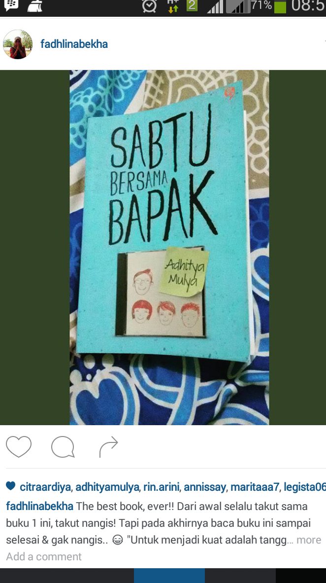 fadhlinabekha's tweet photo. Bahagia itu, ngepost novel favorit di IG tanpa tag penulisnya &amp; tetiba di-love sama penulisnya. Bahagia itu sederhana http://t.co/FoIgT1RanI