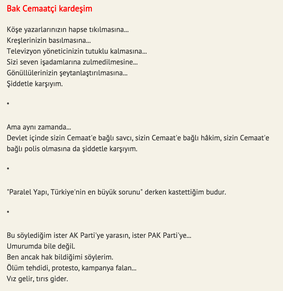 Artık tiksinti bu yazılardan!
İma yapma, çık delikanlı ol seni kim ölümle tehdit etmiş açıkla <a href="/ahmethc/">ahmet hakan</a> !